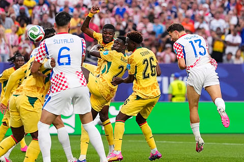 Croatia's Nikola Vlasic (13) scores his side's second goal during the World Cup Group L soccer match between Croatia and Ghana in Philadelphia, Saturday, June 27, 2026.