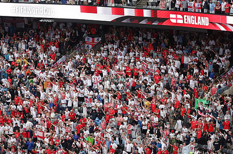 England fans react ahead of the World Cup Group L soccer match between Panama and England in East Rutherford