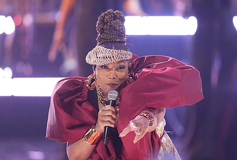 Queen Latifah performs during the BET Awards on Sunday, June 28, 2026, at the Peacock Theater in Los Angeles. 