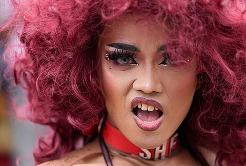 A performer dances during a Pride rally in Manila, Philippines on Friday, June 26, 2026. 