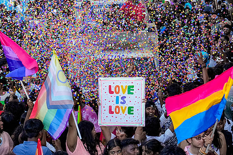 Chennai: Members of the LGBTQIA+ community participate in the annual rainbow pride march, in Chennai, Tamil Nadu.