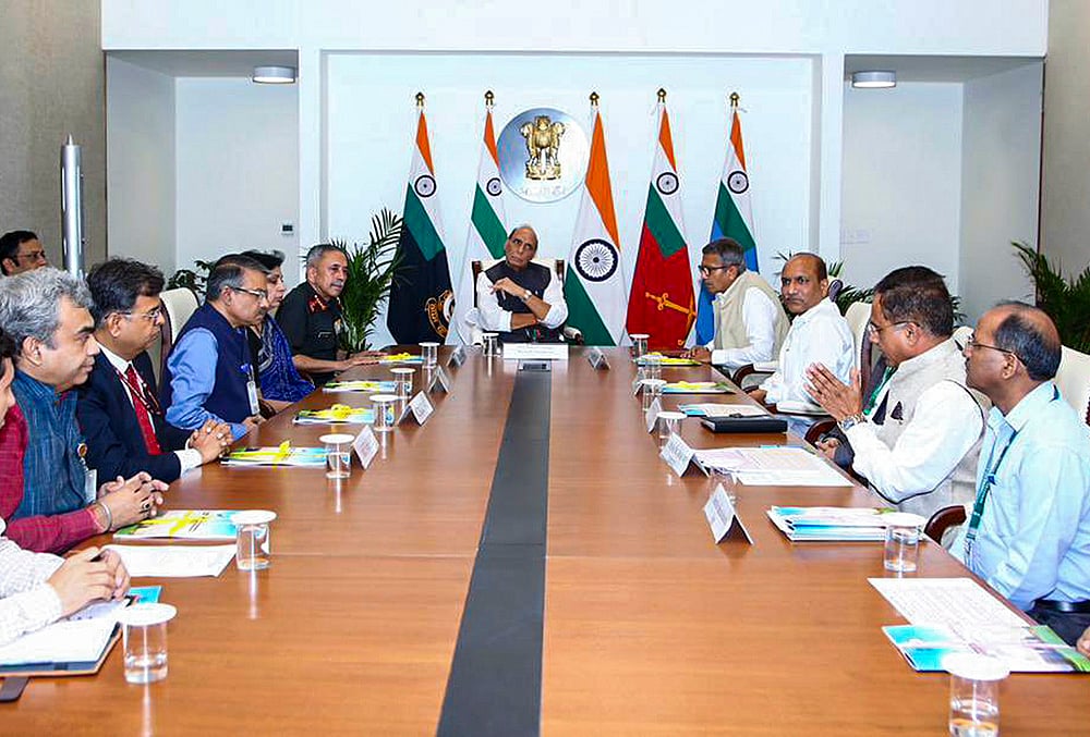 Rajnath Singh during the release of DFP 2026