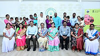 AP CM Chandrababu Naidu with officials and families at the event