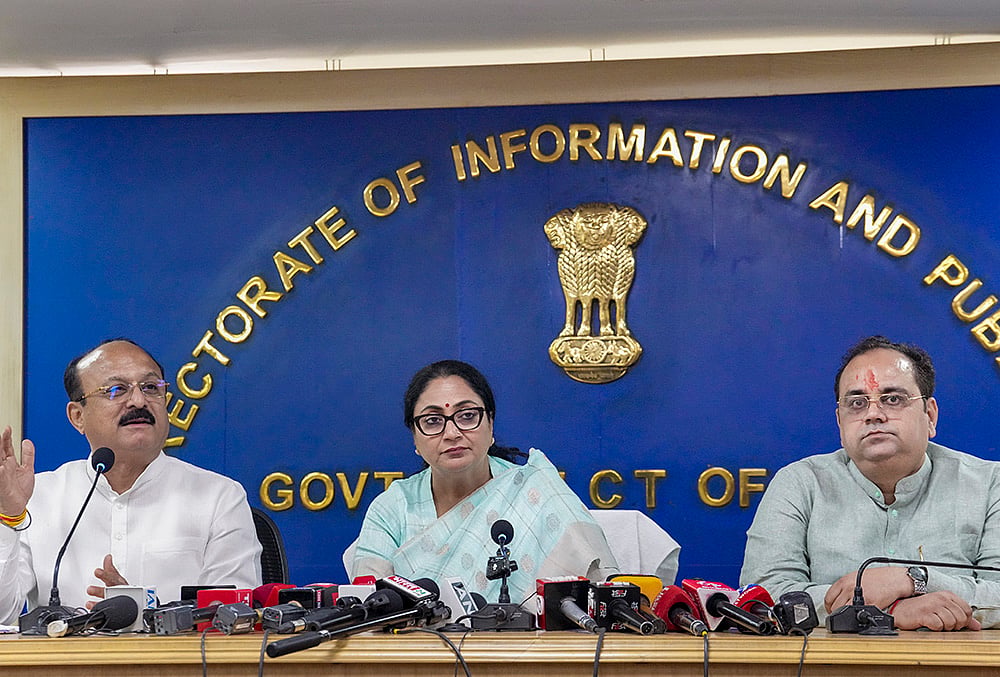 Delhi govt CM Rekha Gupta press conference 