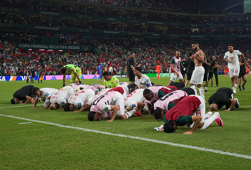 Netherlands vs Morocco FIFA World Cup 2026 round of 32 highlights-Morocco prays to celebrate a win