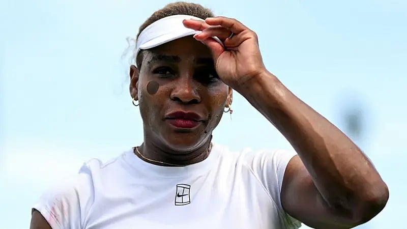 Serena Williams In Action Today On The Centre Court - GETTY IMAGES
