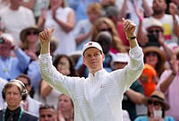 Wimbledon 2026: Sinner Overcomes Injury Scare In Five-Set Epic, Djokovic Rolls On As Young Guns Shine On Day 1 | Photo: AP/Kin Cheung : Jannik Sinner of Italy celebrates winning the men's singles match against Miomir Kecmanovic of Serbia during at the Wimbledon Tennis Championships in London, Monday, June 29, 2026.