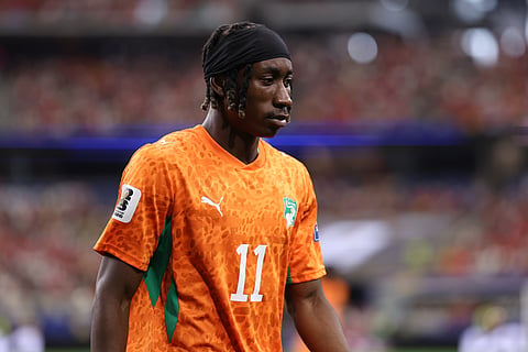 Ivory Coast's Yan Diomande (11) looks on during the World Cup round of 32 soccer match between Ivory Coast and Norway