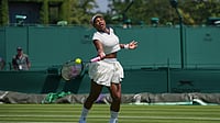 Wimbledon 2026 Day 2 Order Of Play: Centre Court Schedule, Start Time, Live Streaming And Key Matches (AP Photo/Kin Cheung) : Serena Williams of the United States plays a return during a practice session ahead of the Wimbledon Tennis Championships, in London, Wednesday, June 24, 2026.