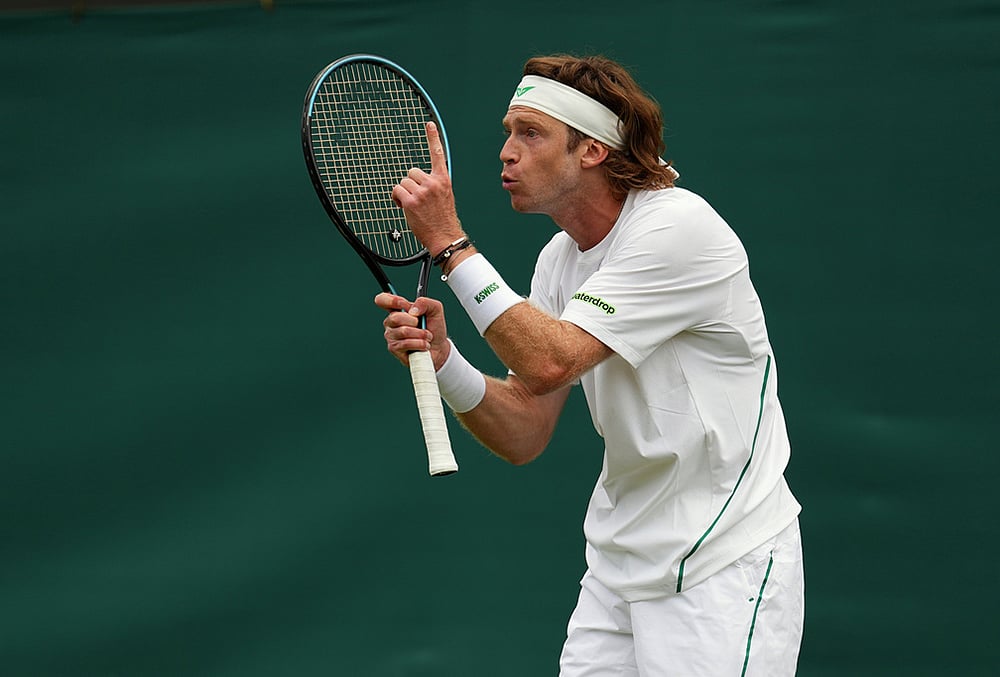 Britain Wimbledon Tennis day 1 mens singles highlights-Andrey Rublev of Russia