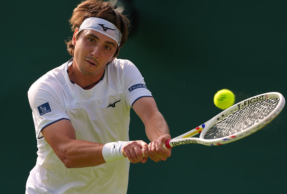 Britain Wimbledon Tennis day 1 mens singles highlights-Alexander Shevchenko of Kazakhstan