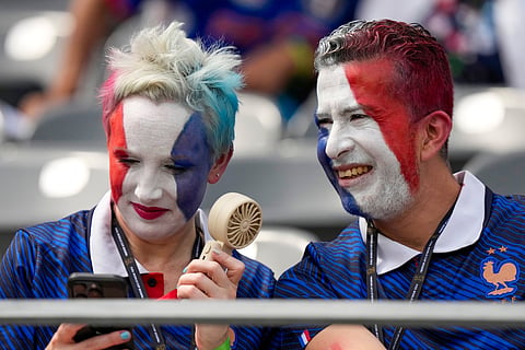 French supporters before the World Cup round of 32 soccer match between France and Sweden