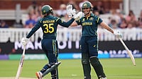 | Photo: Adam Davy/PA via AP : Australia women will take on West Indies in the semi-final of the ICC Women's T20 World Cup in Kennington Oval on Tuesday, June 30.