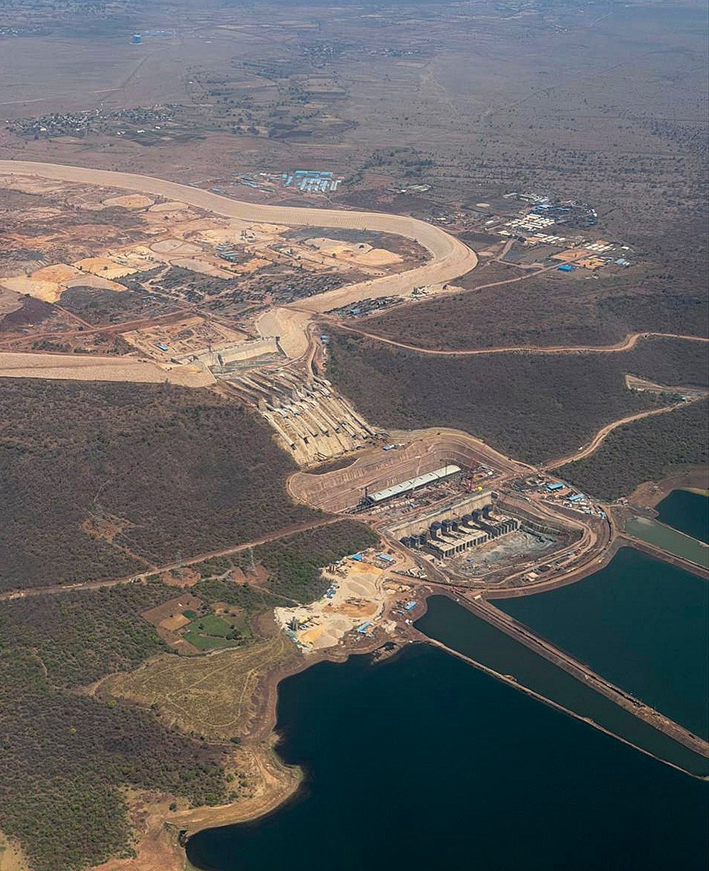 Aerial view of the 1,920 MW Gandhi Sagar pumped storage project