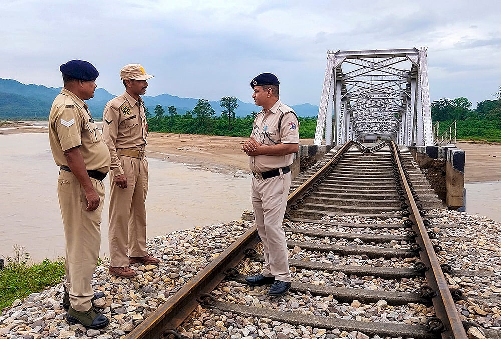 Railway bridge partially collapses in Assams Dhemaji