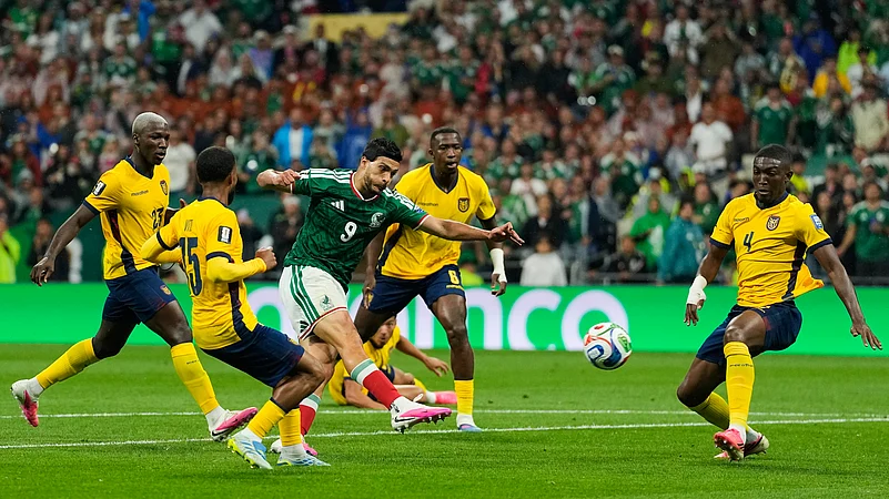 Mexico vs Ecuador, FIFA World Cup 2026 Rd 32 Raul Jimenez Scores Close Up AP Photo