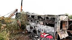 Rajasthan: 8 Killed, 24 Injured as Bus Catches Fire After Ramming Truck in Dausa - null