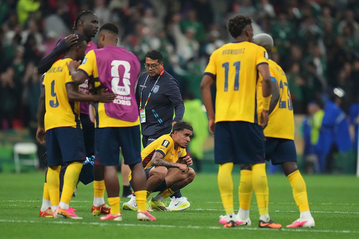 Mexico vs Ecuador FIFA World Cup 2026 Rd 32 Ecuador players react post match AP Photo