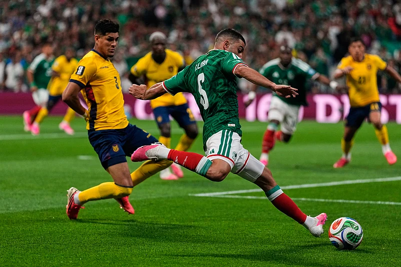 Mexico vs Ecuador, FIFA World Cup 2026 Rd 32 Johan Vasquez Shoots AP Photo