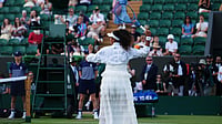 Osaka Vs Gasanova Highlights, Wimbledon 2026: Naomi Powers Past Anastasia To Keep Title Charge Alive (AP Photo/Kirsty Wigglesworth) : Naomi Osaka of Japan enters the court for the second round women's singles match against Anastasia Gasanova of Russia at the Wimbledon Tennis Championships in London, Wednesday, July 1, 2026.