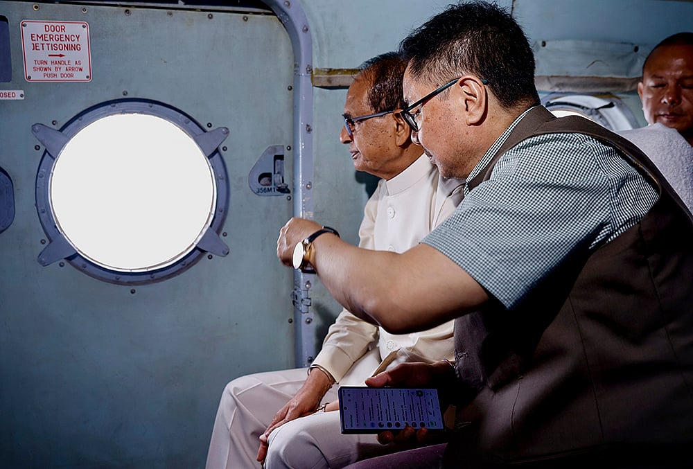 Aerial survey of flood-affected areas