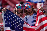 USA Vs Bosnia & Herzegovina, FIFA World Cup: See Best Photos From Round Of 32 Clash At Bay Area Stadium AP Photo/Eugene Hoshiko : Fans of the United States wait for the beginning of the World Cup round of 32 soccer match against Bosnia in Santa Clara, Calif., near San Francisco.