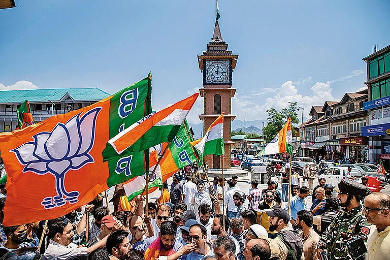 Perform, Reform: Supporters of the BJP celebrate the sixth anniversary of the abrogation of Article 370 in Srinagar - | Photo: Imago