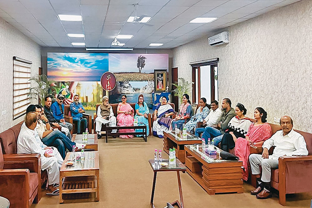 The Trinamool Congress rebels at the home of Bhupender Yadav in New Delhi