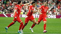 Switzerland 2-0 Algeria Live Score, FIFA World Cup 2026: Dan Ndoye Doubles Swiss Lead After Algerian Defensive Horror (Peter Klaunzer/Keystone via AP) : Switzerland's Dan Ndoye, center, celebrates with Ruben Vargas, left, and Ricardo Rodriguez after scoring his side's second goal during the World Cup round of 32 soccer match between Switzerland and Algeria in Vancouver, British Columbia, Thursday, July 2, 2026