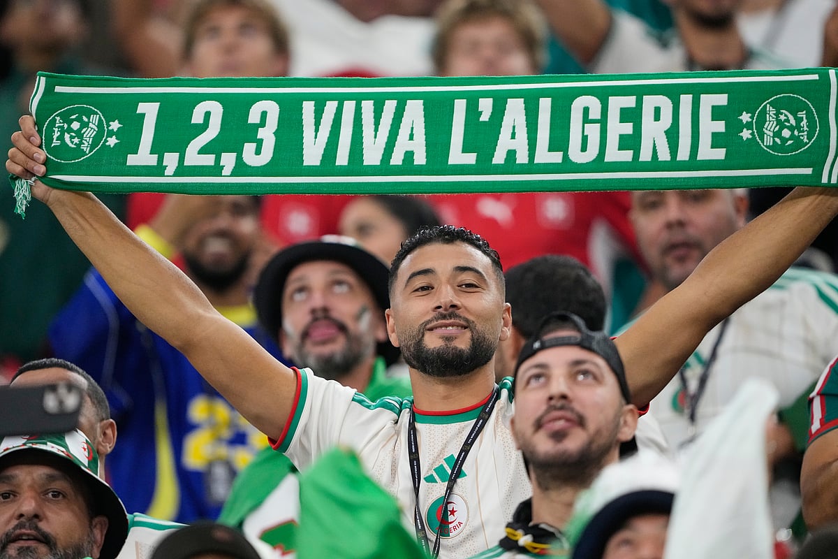 Algerian fans react during the World Cup round of 32 soccer match between Switzerland and Algeria in Vancouver, British Columbia, Thursday, July 2, 2026