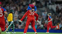 ENG Vs SA, Match Report: Who Won Yesterday In Women's T20 World Cup Semi-Final Clash – Check Result (AP Photo/Alastair Grant) : England's Sophie Ecclestone, back to the camera, celebrates with Linsey Smith, top, after winning the Women's T20 Cricket World Cup semifinal match between England and South Africa in London, Thursday, July 2, 2026