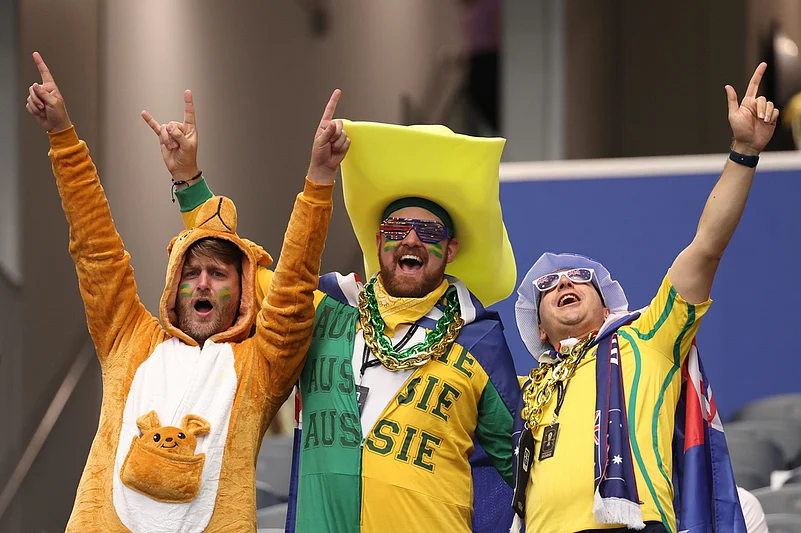 Australias fans ahead the World Cup round of 32 soccer match between Australia and Egypt in Arlington