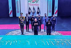 Minister of State for External Affairs Pabitra Margherita and Bihar Governor Syed Ata Hasnain as part of an official Indian delegation attend the funeral ceremony of Iran's slain supreme leader Ayatollah Ali Khamenei. - | Photo: @PmargheritaBJP/X via PTI