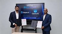 Sasikumar Chandran, CEO & Founder, Dtyle.AI, and Mr. Murthy, CEO & Founder, Mootek Technologies during the MOU Signing Ceremony.