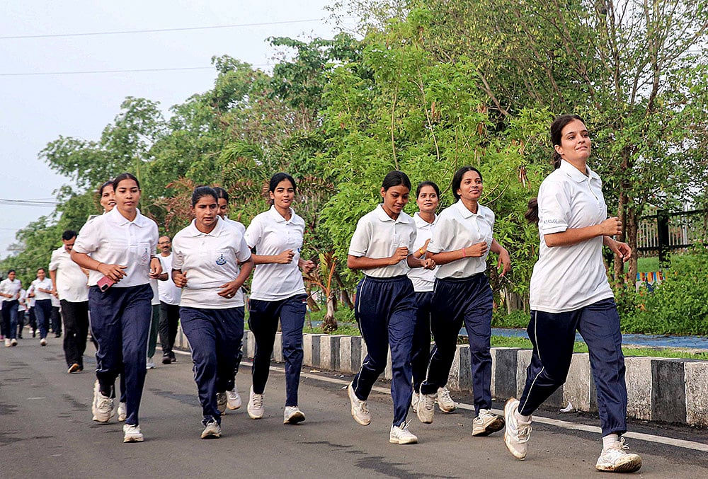 GRP personnel take part in a marathon