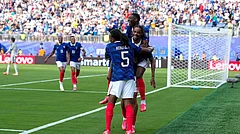 France vs Sweden, FIFA World Cup 2026 LIVE: VFrance's Bradley Barcola (12) celebrates his side's second goal during the World Cup round of 32 soccer match - AP/Frank Franklin II