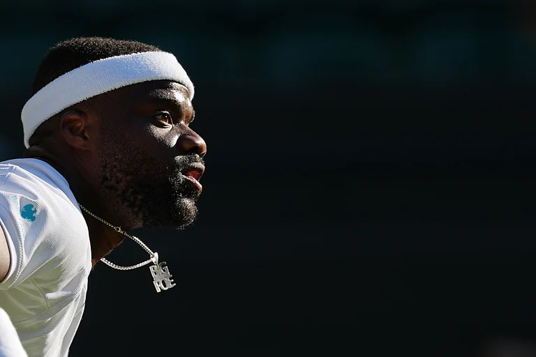 Frances Tiafoe of the United States looks on during his third round men's singles match against Alexander Bublik of Kazakhstan - AP/Kirsty Wigglesworth