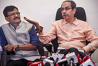| Photo: PTI : Shivsena (UBT) chief Uddhav Thackeray during a press conference regarding the announcement of 'Ram Raksha Andolan' over the case of alleged misappropriation of donations at the Ayodhya Ram Mandir, in Mumbai, Maharashtra.