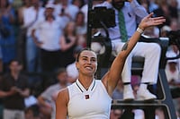 Aryna Sabalenka Vs Jelena Ostapenko, Wimbledon 2026: World No. 1 Sets Up Naomi Osaka Showdown | Photo: AP/Kin Cheung : Aryna Sabalenka of Belarus celebrates her victory against Jelena Ostapenko of Latvia in their third round women's singles match at the Wimbledon Tennis Championships in London.