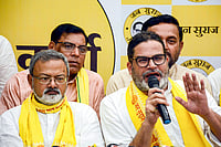 | Photo: PTI  : Jan Suraaj Party founder Prashant Kishor addresses a press conference regarding his decision to contest in the by-election to the Bankipur assembly seat, in Patna.