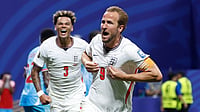 Mexico 0-0 England LIVE Score, FIFA World Cup 2026: Players Finally Take The Field After Weather Hold-Up AP Photo/Butch Dill : England's Harry Kane (9) celebrates after scoring his side's first goal during the World Cup round of 32 soccer match between England and Congo in Atlanta
