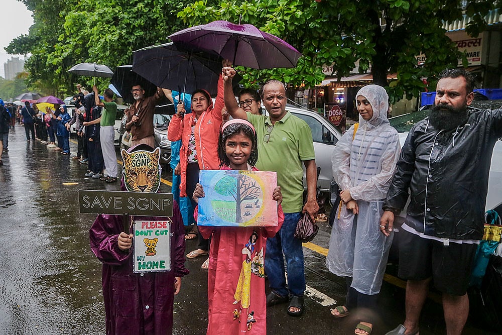 Protest at SGNP in Thane