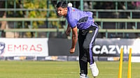 X/ZimCricketv : Bangladesh's pacer Mustafizur Rehman during a practice session ahead of the 1st ODI against Zimbabwe in Harare