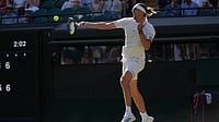 What Is Wimbledon Curfew? Alexander Zverev Vs Jiri Lehecka Brings 11 PM Rule Into Focus | Photo: AP/Maja Smiejkowska : Alexander Zverev of Germany returns the ball to Valentin Royer of France in their second round men's singles match at the Wimbledon Tennis Championships in London, Thursday, July 2, 2026.