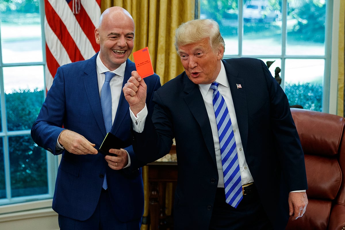 Trump said the incident that got Balogun ‌the red card was simply a ​case of two athletes colliding and he raised questions about ⁠the fairness of the referee who called the foul.  - AP/File