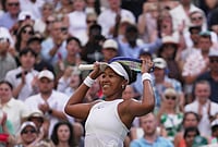Naomi Osaka Vs Aryna Sabalenka, Wimbledon 2026: Japanese Star Stuns World No. 1 To Reach Quarter-Finals | Photo: AP/Brian Inganga : Naomi Osaka of Japan celebrates her victory against Aryna Sabalenka of Belarus in their fourth round women's singles match at the Wimbledon Tennis Championships in London, Sunday, July 5, 2026.