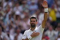 Novak Djokovic Vs Roman Safiullin, Wimbledon 2026: Serbian Star Overcomes Momentary Scare To Secure Quarter-Final Spot | Photo: AP/Brian Inganga : Novak Djokovic of Serbia celebrates his victory against Roman Saffiulin of Russia in their fourth round men's singles match at the Wimbledon Tennis Championships in London.