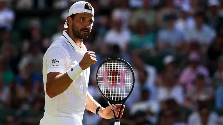 Grigor Dimitrov Seals The Second Set, Match Level At One Set Apiece - AP