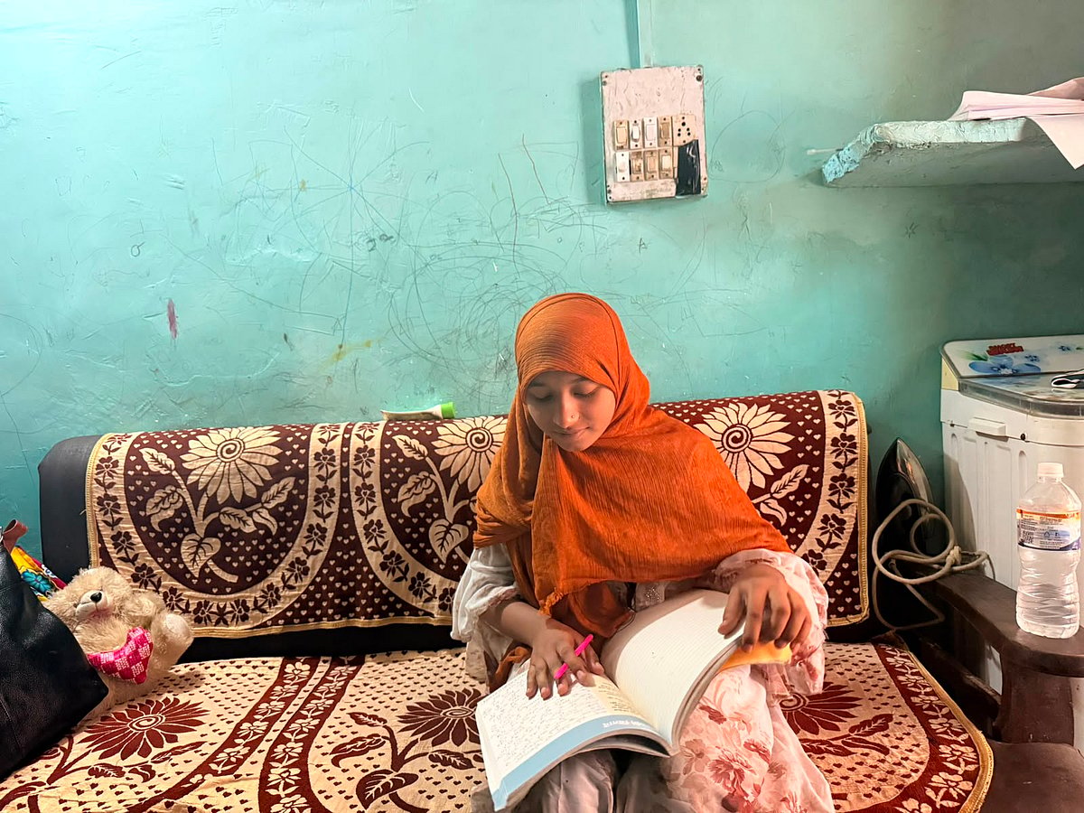 Nasreen, a class 9th Student who maintains the heat register for her whole family.