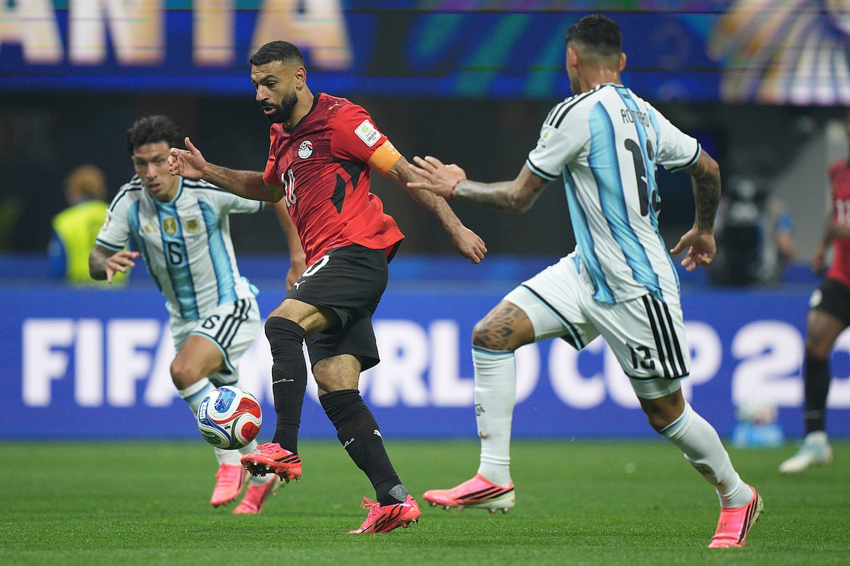 Argentina Vs Egypt FIFA World Cup 2026 RO16 Mo Salah Controls AP Photo